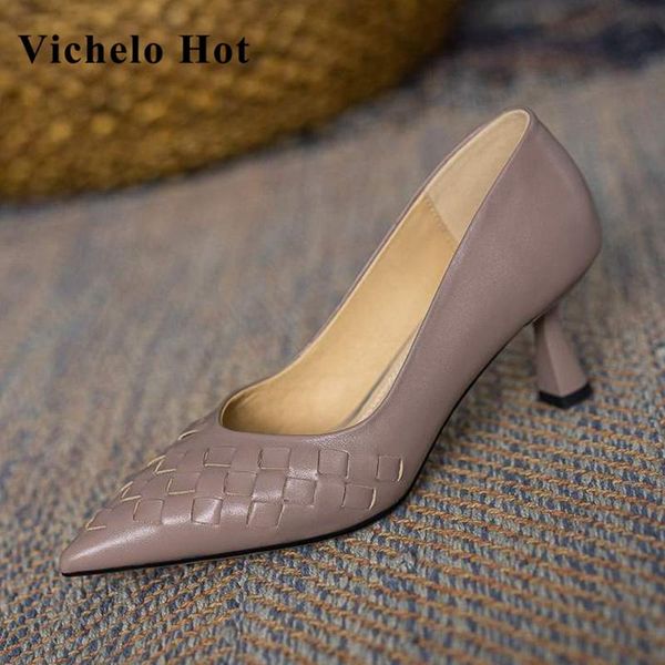 vichelo genuine leather pointed toe shallow strange style lattice dress gentlewomen wedding slip on women pumps l82 shoes, Black
vichelo genuine leather pointed toe shallow strange style lattice dress gentlewomen wedding slip on women pumps l82 shoes, Black