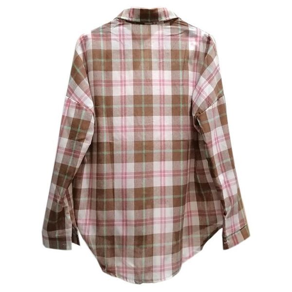 women's blouses & shirts spring women blouse plaid turndown collar shirt long sleeve autumn loose casual clothes splicing ladies button, White
women's blouses & shirts spring women blouse plaid turndown collar shirt long sleeve autumn loose casual clothes splicing ladies button, White