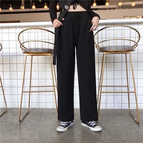 wide leg black korean womens capri chic all match casual full length trouser stylish simple polyester drawstring teens pant, Black;white
wide leg black korean womens capri chic all match casual full length trouser stylish simple polyester drawstring teens pant, Black;white