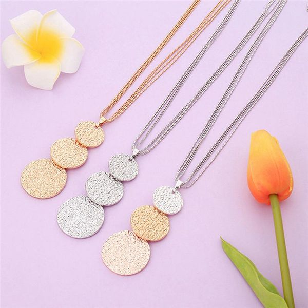 shining round pendant necklace for feminal fashion women jewelry all-match ladies necklaces multi layer chains long, Silver
shining round pendant necklace for feminal fashion women jewelry all-match ladies necklaces multi layer chains long, Silver