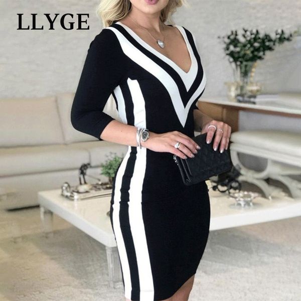 new leopard print striped dresses women patchwork v-neck dresses female three quarter sleeve spring fashion ladies vestidos x0521, Black;gray
new leopard print striped dresses women patchwork v-neck dresses female three quarter sleeve spring fashion ladies vestidos x0521, Black;gray