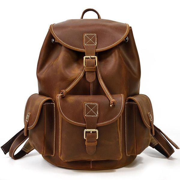 backpack vintage crazy horse leather men backpacks real cow rucksack big capacity business travel bag school for women
backpack vintage crazy horse leather men backpacks real cow rucksack big capacity business travel bag school for women