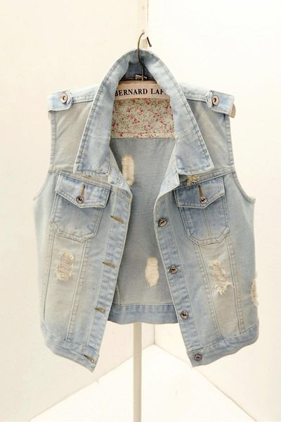 women's vests spring and autumn thin hole short paragraph sleeveless denim vest waistcoat outer jacket, Black;white
women's vests spring and autumn thin hole short paragraph sleeveless denim vest waistcoat outer jacket, Black;white