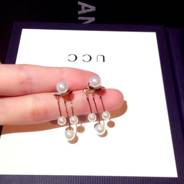 dangle & chandelier fashion long tassel drop earrings woman girls pearl earring trendy accessories simple style, Silver
dangle & chandelier fashion long tassel drop earrings woman girls pearl earring trendy accessories simple style, Silver