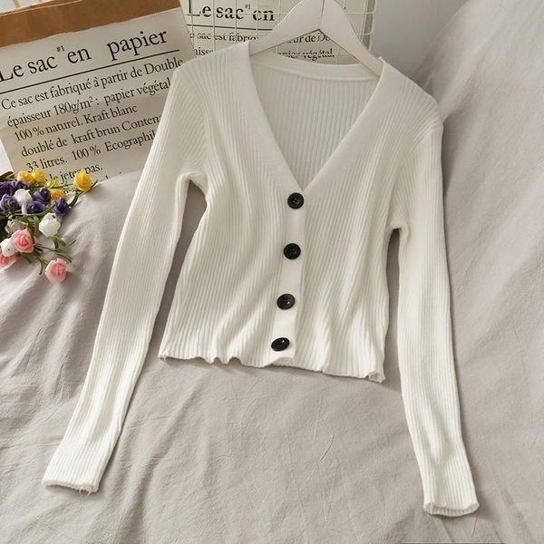 women's knits & tees long-sleeve striped sweater women 2021 autumn korean fashion short loose thin v-neck cardigan all-match 16999, White
women's knits & tees long-sleeve striped sweater women 2021 autumn korean fashion short loose thin v-neck cardigan all-match 16999, White