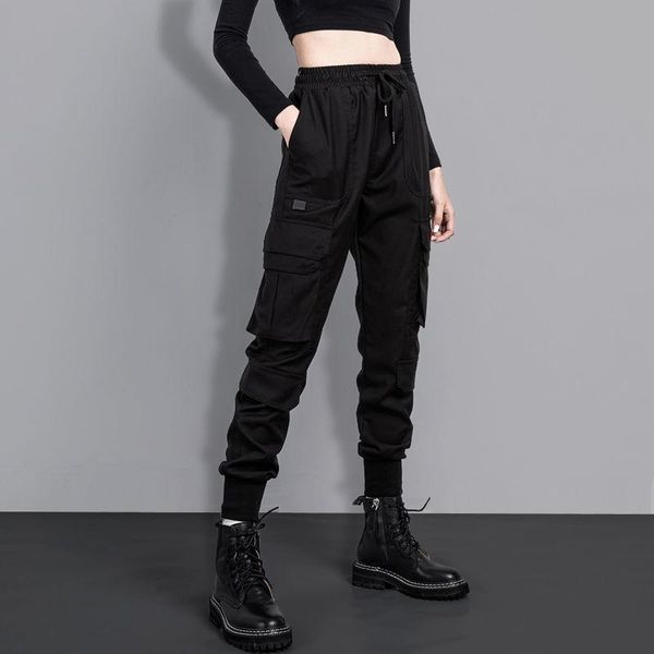 women's pants & capris women cargo waist elastics pockets streetwear harajuku trousers female harem spring autumn 2021, Black;white
women's pants & capris women cargo waist elastics pockets streetwear harajuku trousers female harem spring autumn 2021, Black;white