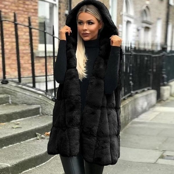 women's vests 2022 designer hoodie fall/winter europe and america new hooded faux fur vest ladies cardigan hoodies mid-length coat, Black;white
women's vests 2022 designer hoodie fall/winter europe and america new hooded faux fur vest ladies cardigan hoodies mid-length coat, Black;white