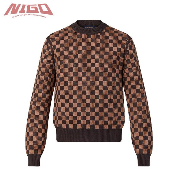 men's sweaters nigo 1a9702 damier sweater coat #nigo8871, White;black
