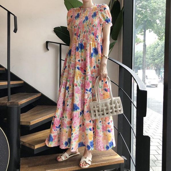 south korea loose and slim floral dress women's 2021 spring large swing print beach short sleeve two piece, White
south korea loose and slim floral dress women's 2021 spring large swing print beach short sleeve two piece, White