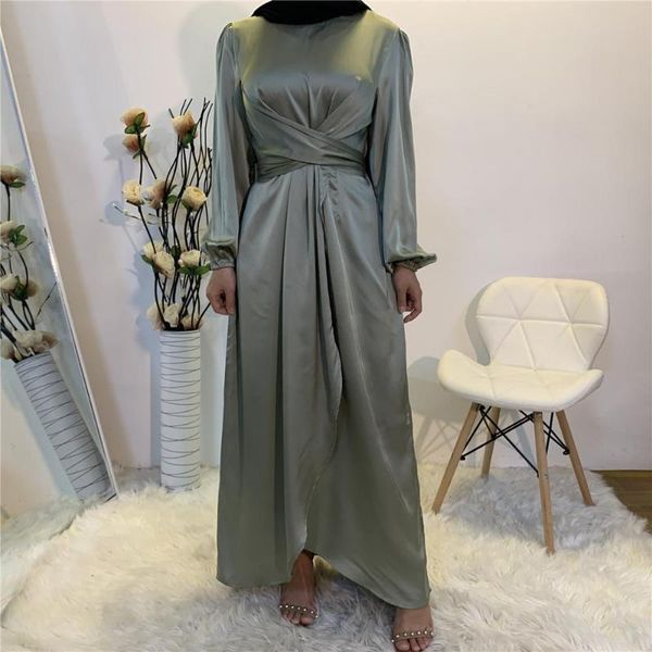 ethnic clothing eid satin abaya dress muslim women solid color wrap front long sleeve ruffles maxi summer dubai turk modest wear, Red
ethnic clothing eid satin abaya dress muslim women solid color wrap front long sleeve ruffles maxi summer dubai turk modest wear, Red