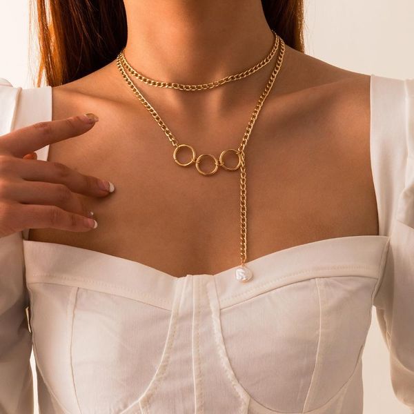 pendant necklaces punk long chain with simulated pearl necklace for women double layer three cycle minimalist jewelry gifts, Silver
pendant necklaces punk long chain with simulated pearl necklace for women double layer three cycle minimalist jewelry gifts, Silver