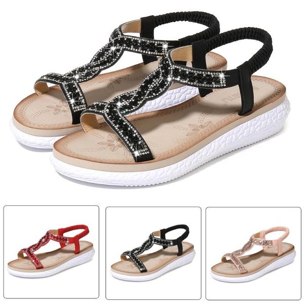crystal women sandals solid color elastic band casual shoes for ladies flats bohemian beach woman 2021, Black
crystal women sandals solid color elastic band casual shoes for ladies flats bohemian beach woman 2021, Black