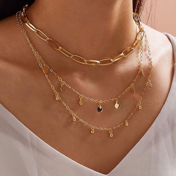 pendant necklaces bohemian gold round bead sequins tassel necklace for women fashion geometry alloy layered choker jewelry collar 996, Silver
pendant necklaces bohemian gold round bead sequins tassel necklace for women fashion geometry alloy layered choker jewelry collar 996, Silver