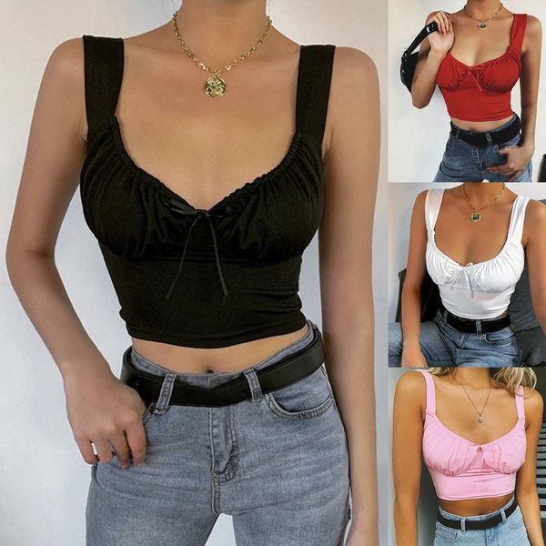 women's tanks & camis women sleeveless solid color crop low cut u-neck backless slim vest ruched chest bowknot summer party clubwea, White
women's tanks & camis women sleeveless solid color crop low cut u-neck backless slim vest ruched chest bowknot summer party clubwea, White