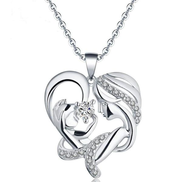 mother's day heart-shaped pendant necklace fashion women's clavicle chain jewelry gift to mom necklaces, Silver
mother's day heart-shaped pendant necklace fashion women's clavicle chain jewelry gift to mom necklaces, Silver