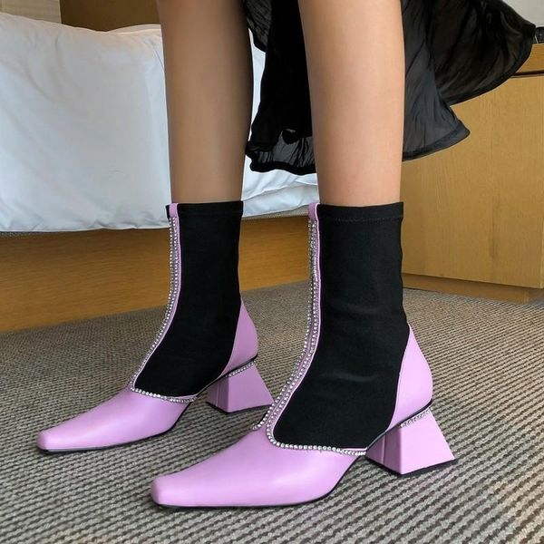 boots womens pointed toe leather stitching socks ankle rhinestones crystal pull on chunky heel shoes match color black
boots womens pointed toe leather stitching socks ankle rhinestones crystal pull on chunky heel shoes match color black