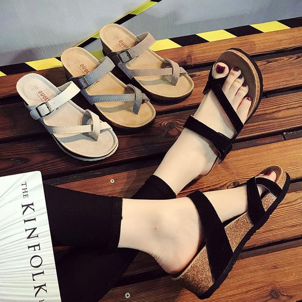 summer wedge sandals cork slippers female beach shoes thick bottom flip-flops, Black
summer wedge sandals cork slippers female beach shoes thick bottom flip-flops, Black