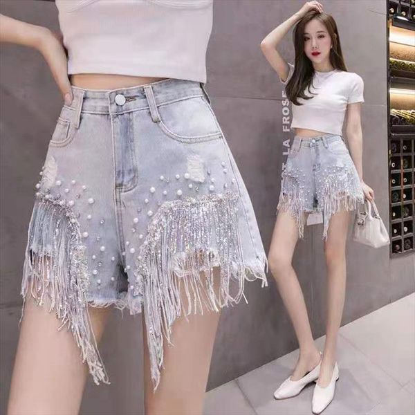 spring summer denim shorts women jean high waisted diamond sequins fringed pants short jeans for, Blue
spring summer denim shorts women jean high waisted diamond sequins fringed pants short jeans for, Blue
