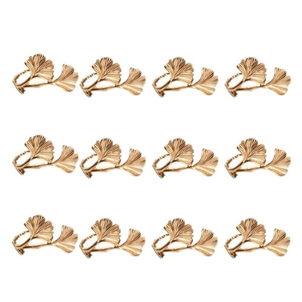 12pcs golden gingko leaf napkin ring buckle wedding el decoration rings