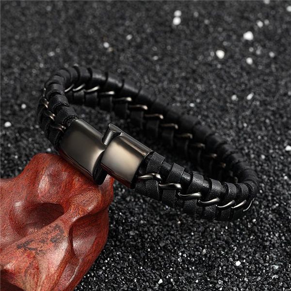 charm bracelets mkendn luxury men punk jewelry braided leather chain black stainless steel magnetic clasp bangles pulseira masculina, Golden;silver
charm bracelets mkendn luxury men punk jewelry braided leather chain black stainless steel magnetic clasp bangles pulseira masculina, Golden;silver