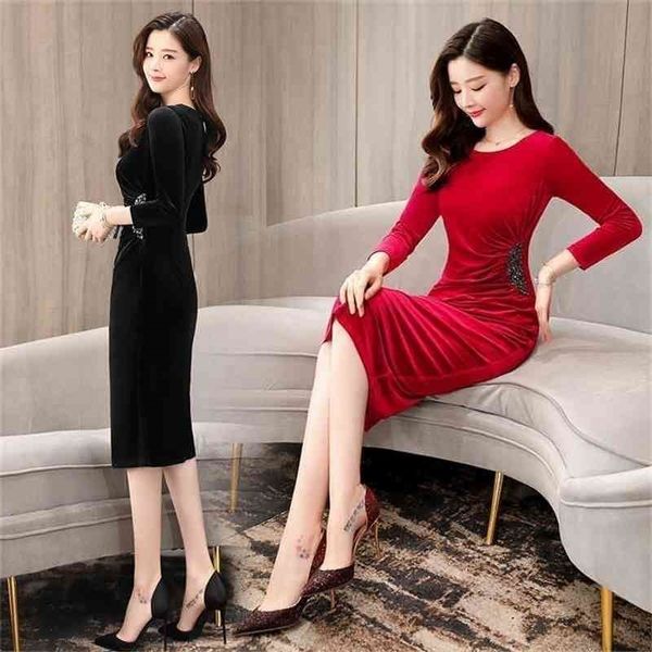 gold velvet dress women waist autumn office lady zippers knee-length regular polyester sheath 210416, Black;gray
gold velvet dress women waist autumn office lady zippers knee-length regular polyester sheath 210416, Black;gray