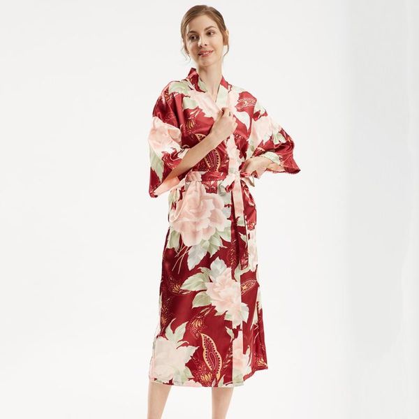 women casual print flower kimono bathrobe gown burgundy bride bridesmaid wedding robe silky nightgown plus size home dress women's slee, Black;red
women casual print flower kimono bathrobe gown burgundy bride bridesmaid wedding robe silky nightgown plus size home dress women's slee, Black;red