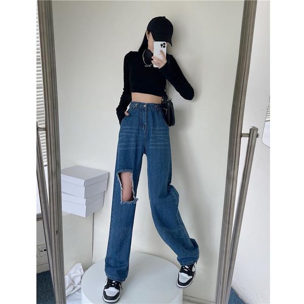 women's jeans real s autumn and winter high waist wide leg salt series slimming, Blue
women's jeans real s autumn and winter high waist wide leg salt series slimming, Blue