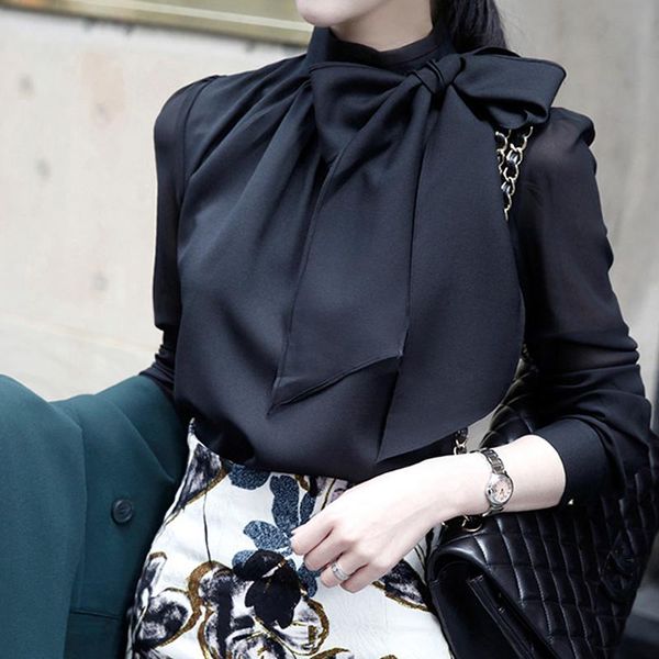summer fashion tunic women blouse shirts long sleeve tie bow chiffon turtleneck formal white black women's blouses &
summer fashion tunic women blouse shirts long sleeve tie bow chiffon turtleneck formal white black women's blouses &