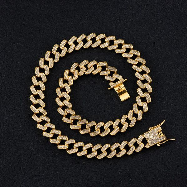 chains 15mm iced out cuban link chain necklace man's bling full rhinestone gold silver black hip hop choker rapper jewelry
chains 15mm iced out cuban link chain necklace man's bling full rhinestone gold silver black hip hop choker rapper jewelry