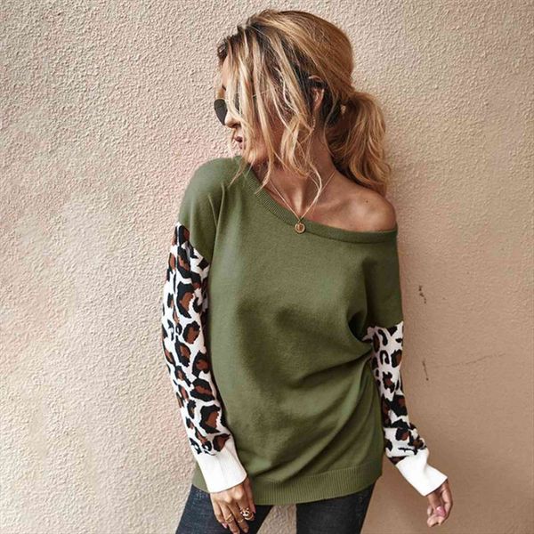 autumn winter womens o neck sweater casual loose knitted jumpers leopard long sleeves oversize ladies pullover, White;black
autumn winter womens o neck sweater casual loose knitted jumpers leopard long sleeves oversize ladies pullover, White;black