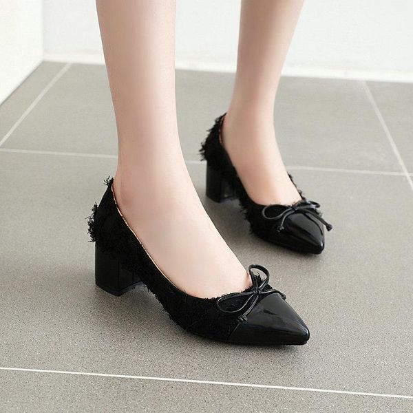 dress shoes high-quality women's pumps pu leather med heel casual office ladies shallow comfortable, Black
dress shoes high-quality women's pumps pu leather med heel casual office ladies shallow comfortable, Black