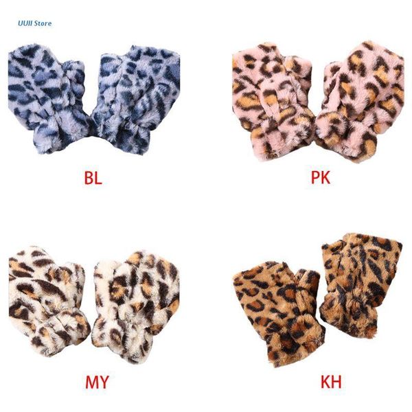 five fingers gloves womens winter thicken fluffy plush touch screen half finger vintage leopard patterned typing texting fingerless mittens, Blue;gray
five fingers gloves womens winter thicken fluffy plush touch screen half finger vintage leopard patterned typing texting fingerless mittens, Blue;gray