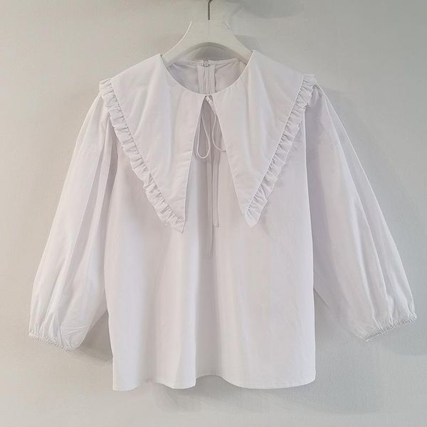 women's blouses & shirts 2021 autumn fashion women blouse solid color ladies loose casual elegant cotton female t998, White
women's blouses & shirts 2021 autumn fashion women blouse solid color ladies loose casual elegant cotton female t998, White
