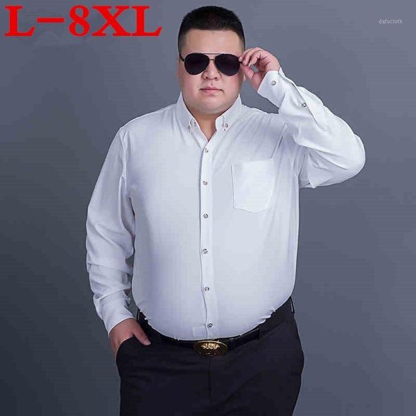 plus size 8xl men shirt male long sleeve shirts brand casual solid color business loose fit black camisa masculina men's, White;black
plus size 8xl men shirt male long sleeve shirts brand casual solid color business loose fit black camisa masculina men's, White;black
