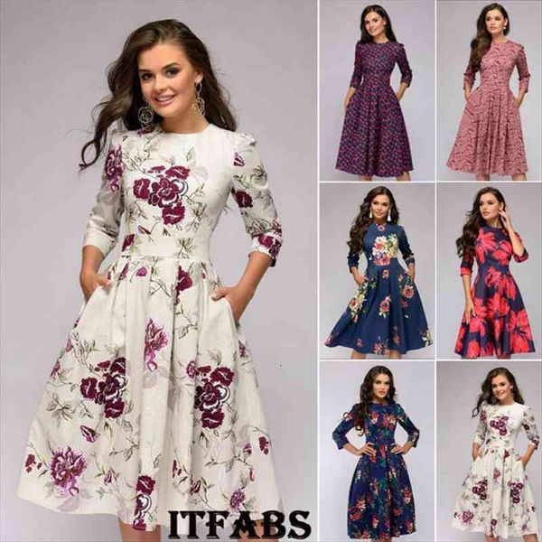 women tunic vintage dress floral print 3 4 long sleeved a line dresses elegant ladies party dress vestidos, Black;gray
women tunic vintage dress floral print 3 4 long sleeved a line dresses elegant ladies party dress vestidos, Black;gray