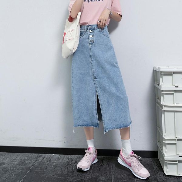 skirts jeans woman 2021 high waist half-length skirt female korean version loose wild retro thin a-line denim, Black
skirts jeans woman 2021 high waist half-length skirt female korean version loose wild retro thin a-line denim, Black