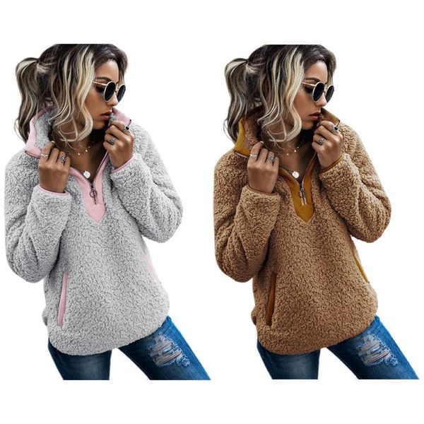 pullover 2x women sherpa sweater teddy fleece half zipper female warm coat sweaters s gray & camel, Blue
pullover 2x women sherpa sweater teddy fleece half zipper female warm coat sweaters s gray & camel, Blue