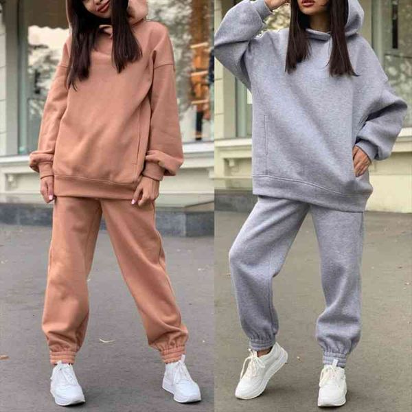 solid color thicken leisure sports womenpant keep warm fleece winter hooded sweatshirt suits oversize tracksuit set, White
solid color thicken leisure sports womenpant keep warm fleece winter hooded sweatshirt suits oversize tracksuit set, White
