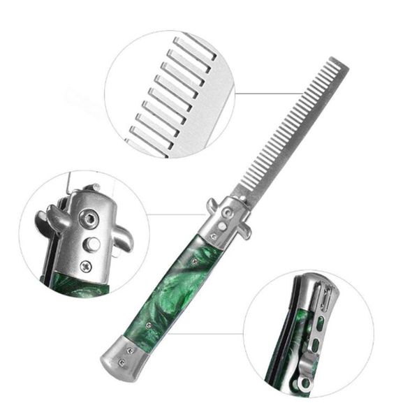 hair brushes 1 pcs stainless steel folding spring comb mens womens beauty handmade pocket clip moustache beard barber, Silver
hair brushes 1 pcs stainless steel folding spring comb mens womens beauty handmade pocket clip moustache beard barber, Silver