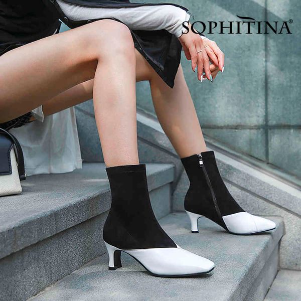 sophitina stretchy ankle boots for women elastic square toe high heel slip on booties ladies fashion dress shoes po710 210513, Black
sophitina stretchy ankle boots for women elastic square toe high heel slip on booties ladies fashion dress shoes po710 210513, Black