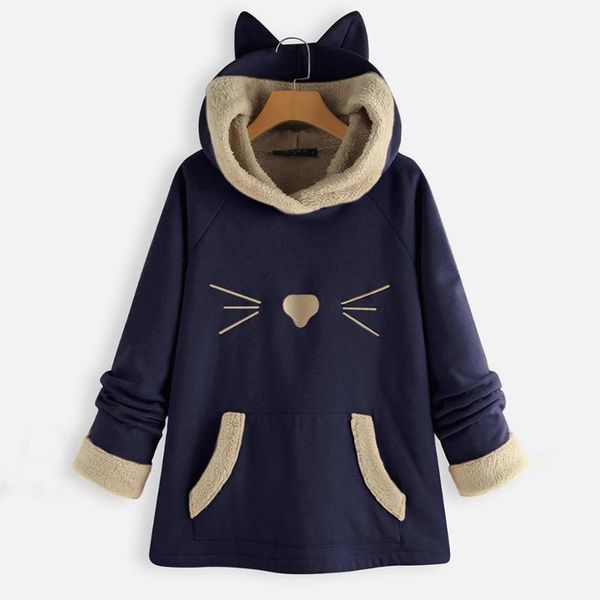 women's hoodies & sweatshirts winter warm fleece women teddy sweatshirt cat ear hooded patchwork cartoon print pocket hoodie 2021, Black
women's hoodies & sweatshirts winter warm fleece women teddy sweatshirt cat ear hooded patchwork cartoon print pocket hoodie 2021, Black