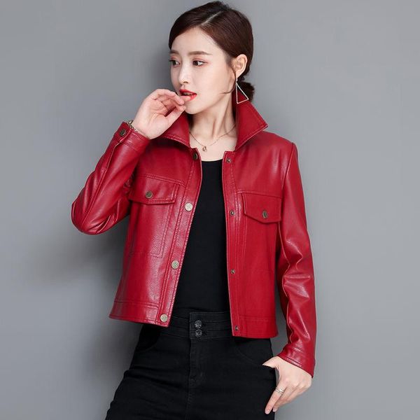 women's leather & faux spring autumn women pu jacket streetwear black sheepskin coat biker moto single-breasted female outwear y489
women's leather & faux spring autumn women pu jacket streetwear black sheepskin coat biker moto single-breasted female outwear y489