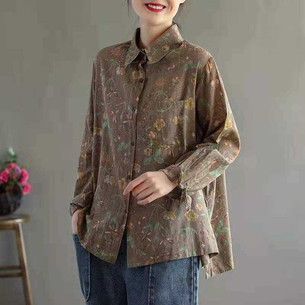 women's blouses & shirts spring arts style women loose long sleeve turn-down collar blouse single breasted cotton line 3v7i, White
women's blouses & shirts spring arts style women loose long sleeve turn-down collar blouse single breasted cotton line 3v7i, White