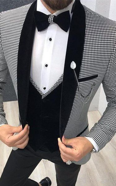 classic style one button houndstooth groom tuxedos shawl lapel wedding/prom/dinner groomsmen men suits blazer (jacket+pants+vest+tie) w1474, Black;gray
classic style one button houndstooth groom tuxedos shawl lapel wedding/prom/dinner groomsmen men suits blazer (jacket+pants+vest+tie) w1474, Black;gray
