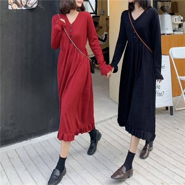 womens pleated maxi v-neck knitted dress long sweater dresses women clothing autumn winter fashion, Black;gray
womens pleated maxi v-neck knitted dress long sweater dresses women clothing autumn winter fashion, Black;gray