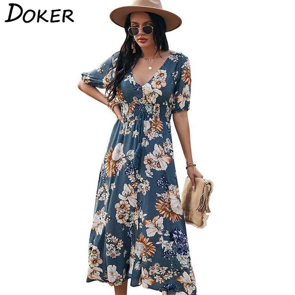 fashion v-neck short sleeve elegant women summer floral print mid-length skirt office lady casual bohemian beach dress 210423, Black;gray
fashion v-neck short sleeve elegant women summer floral print mid-length skirt office lady casual bohemian beach dress 210423, Black;gray