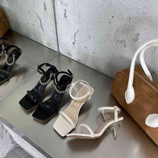 women sandals open toe black white party pumps clear high heels ankle strap summer dress shoes metal chain party pumps size 39 210513
women sandals open toe black white party pumps clear high heels ankle strap summer dress shoes metal chain party pumps size 39 210513