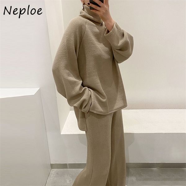 korean style suit chic turtleneck knitted women sweaters + high waist straight casual pants solid color 2 piece set 210422, White
korean style suit chic turtleneck knitted women sweaters + high waist straight casual pants solid color 2 piece set 210422, White