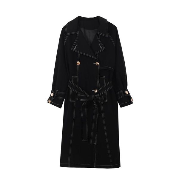 women's trench coats spring autumn coat long section 2021 waist slim korean loose british windbreaker g425, Tan;black
women's trench coats spring autumn coat long section 2021 waist slim korean loose british windbreaker g425, Tan;black