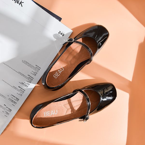 dress shoes mary jane shoes women patent cow leather square toe buckle strap brand lady slip on flats handmade 18204, Black
dress shoes mary jane shoes women patent cow leather square toe buckle strap brand lady slip on flats handmade 18204, Black